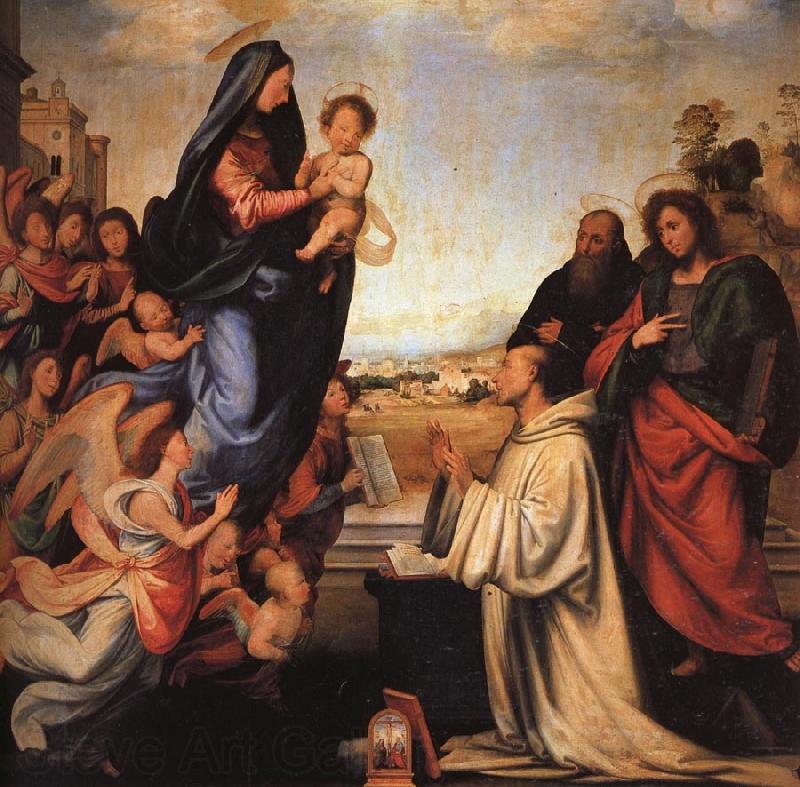 BARTOLOMEO, Fra The Vision of St.Bernard Spain oil painting art